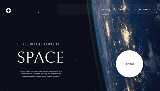 screenshot of website